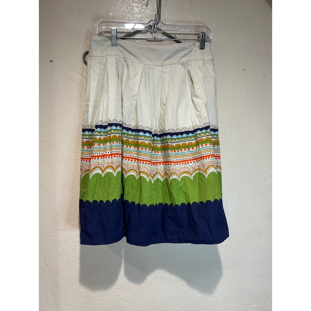 Fei Anthropologie‎ Womens Size 4 Cotton Pleated A-Line Skirt